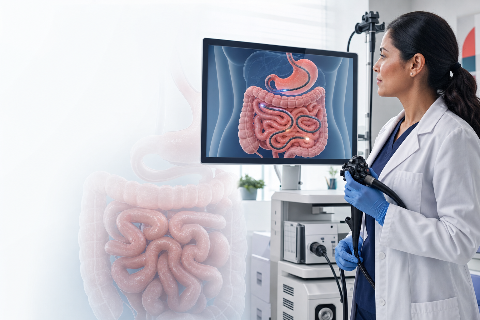 Enteroscopia avanzada del intestino delgado con apoyo de ilustración anatómica
